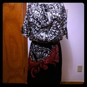 White House Black Market Cold Shoulder Satin Dress